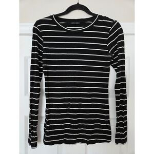 Dynamite Black and White Striped Long Sleeve Tee